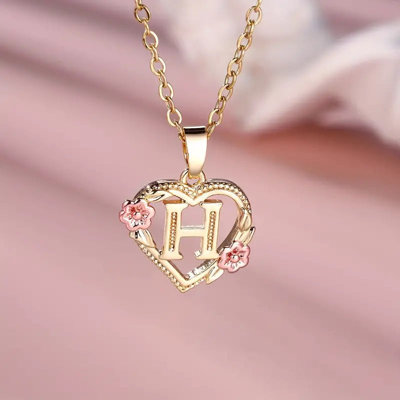 Unikt Hjärt-Halsband med personlig initial