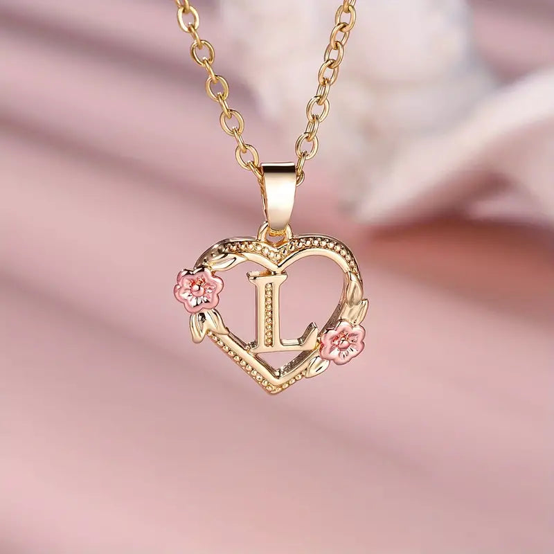 Unikt Hjärt-Halsband med personlig initial