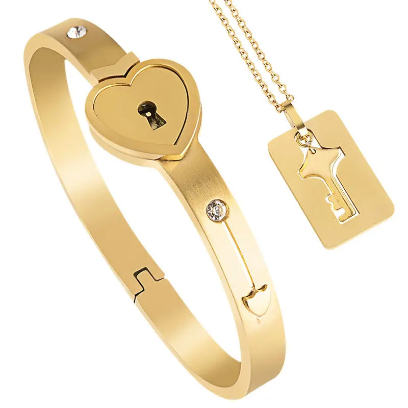 Heart & Key Låsarmband och Halsband