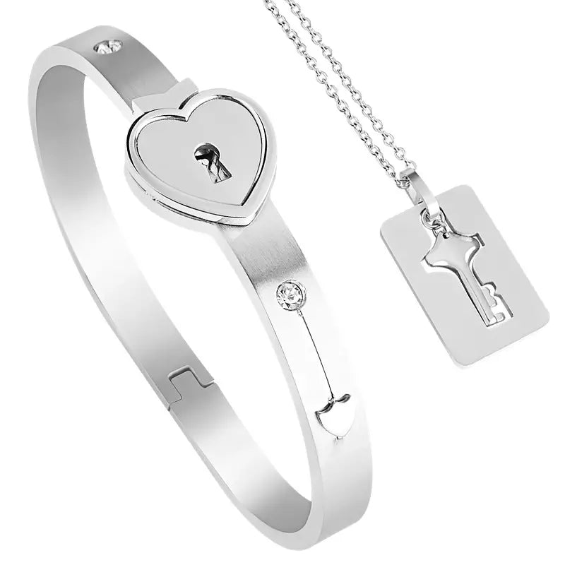 Heart & Key Låsarmband och Halsband