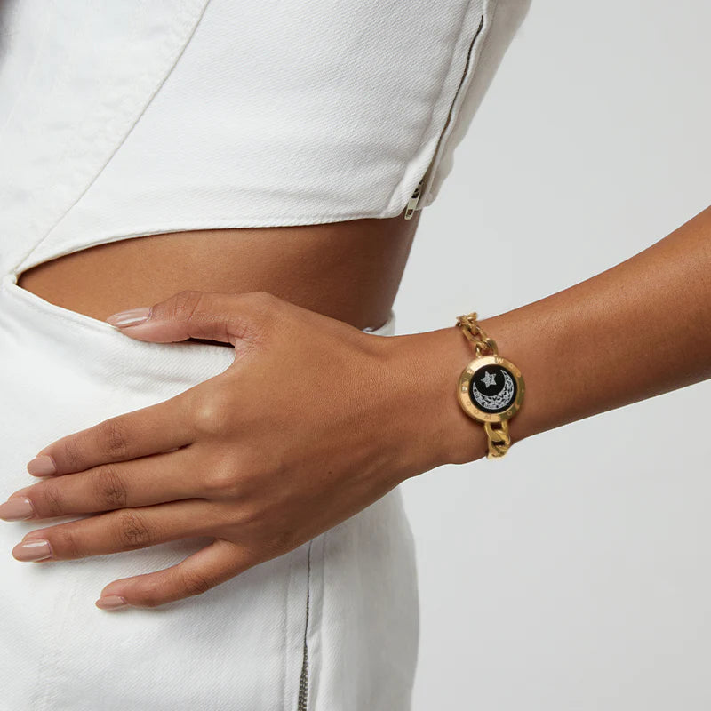 Figaro Chain Black & Rose Gold | Touch Bracelet
