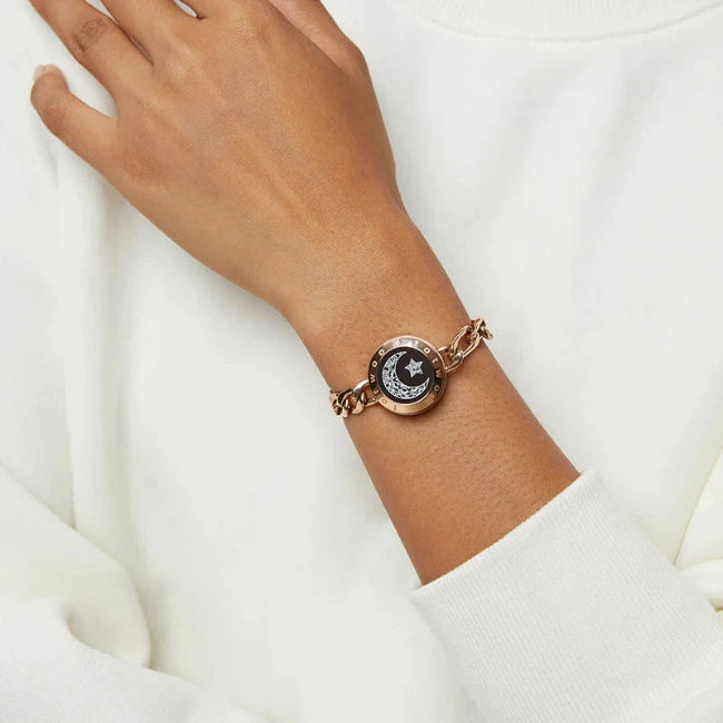 Figaro Chain svart & roségull | Touch-armbånd