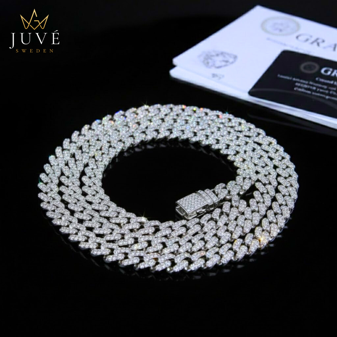 ROYALS ICE VVS1 White Gold Cuban