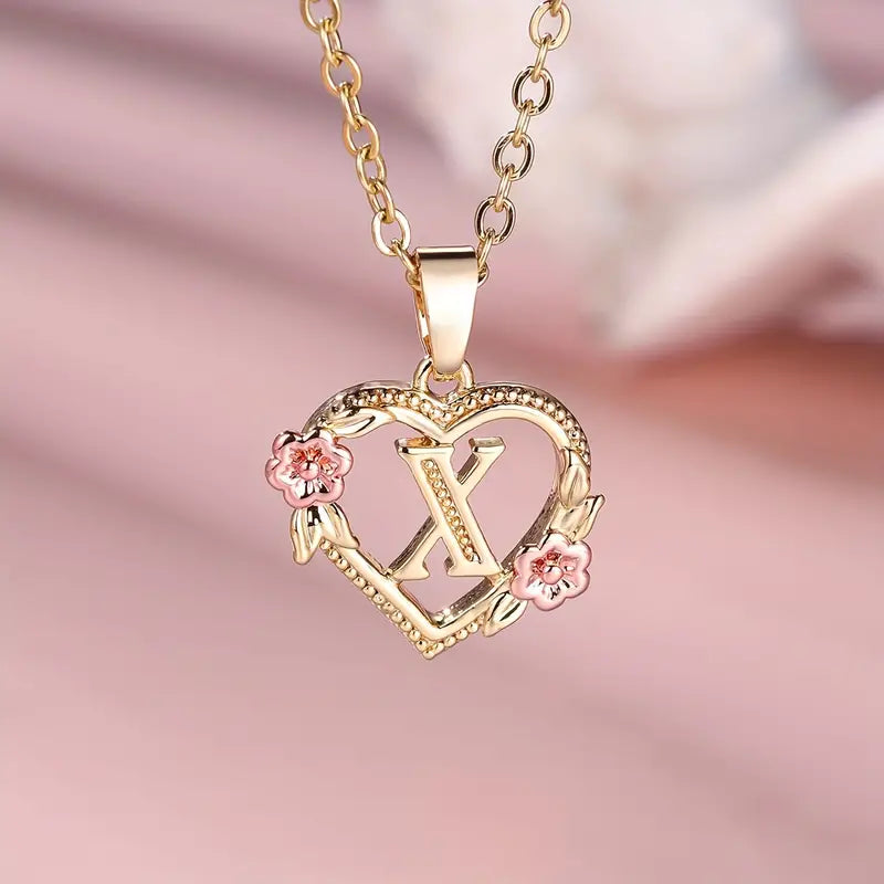 Unikt Hjärt-Halsband med personlig initial