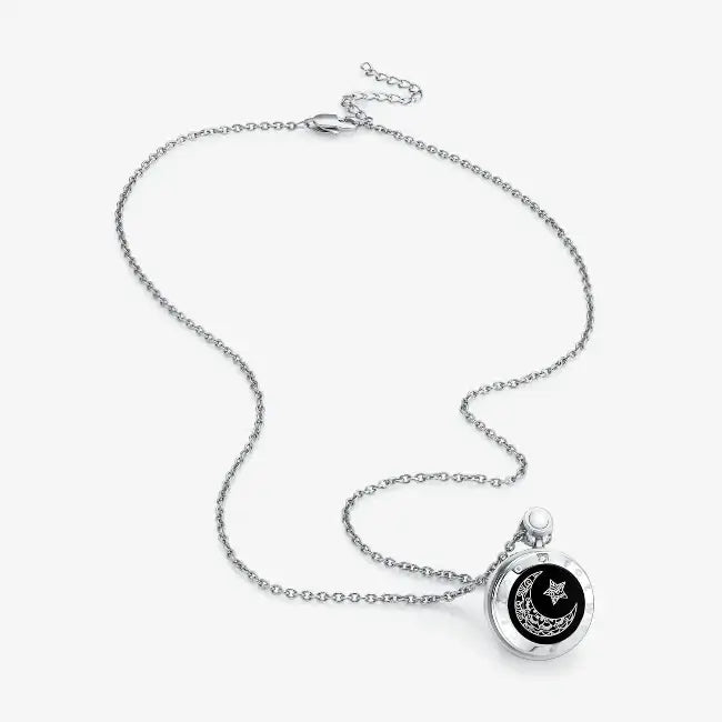 Naturlig agat Svart & Silver | TouchHalsband