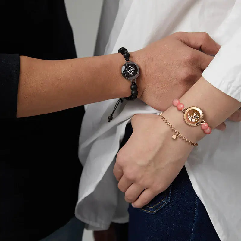 Soulmate Svart agat & Rosa persisk jade | Toucharmband