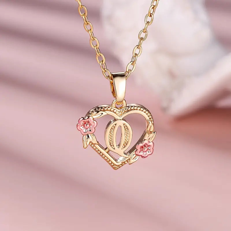 Unikt Hjärt-Halsband med personlig initial