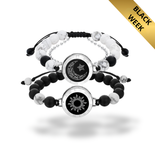Soulmate Svart & Hvit Agat | Touch-armbånd