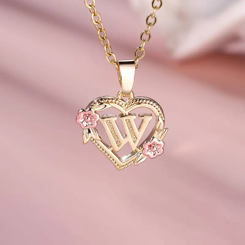 Unikt Hjärt-Halsband med personlig initial