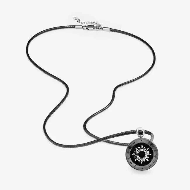 Naturlig agat Svart & Silver | TouchHalsband