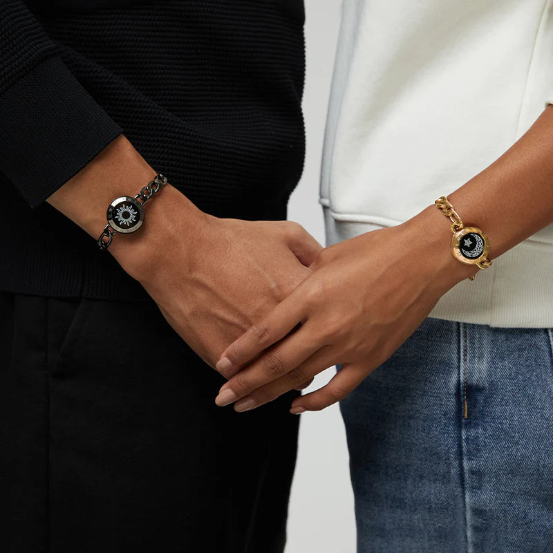 Figaro Chain Black & Rose Gold | Touch Bracelet