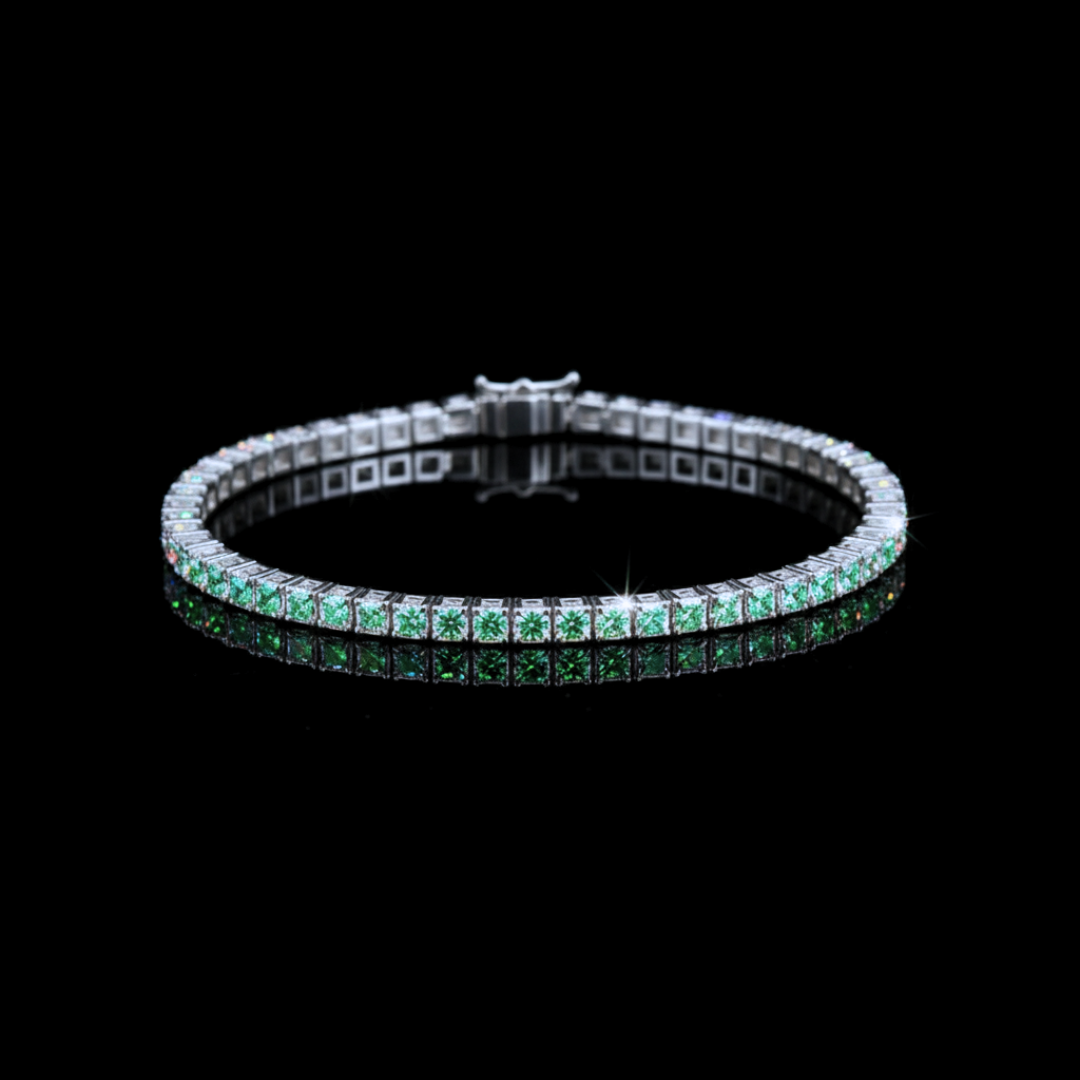PURECUT ICE GREEN VVS1 18K White Gold Tennis