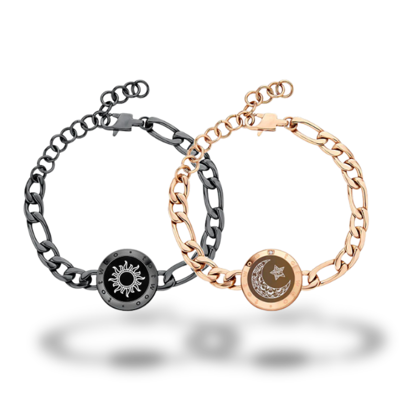 Figaro Chain svart & roségull | Touch-armbånd