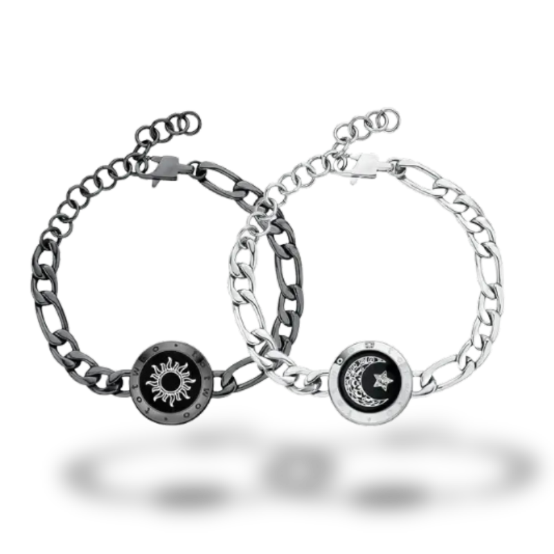 Figaro Chain svart & sølv | Touch-armbånd