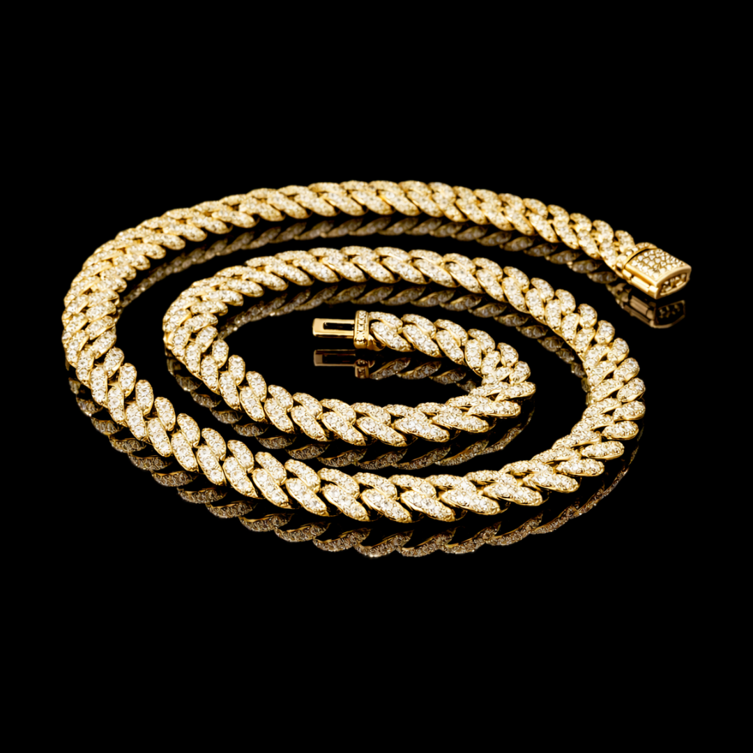 ROYALS ICE VVS1 18K Gold Cuban