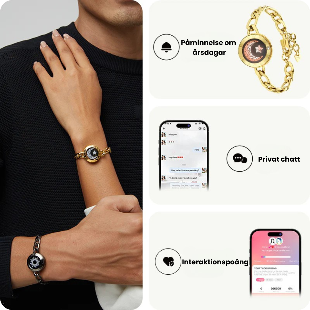 Figaro Chain Black & Rose Gold | Touch Bracelet