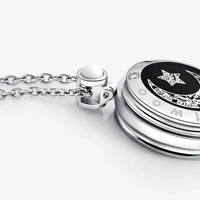 Naturlig agat Svart & Silver | TouchHalsband