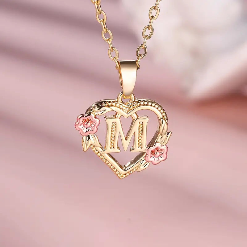 Unikt Hjärt-Halsband med personlig initial