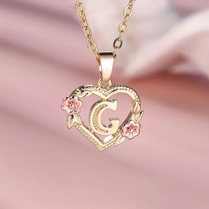 Unikt Hjärt-Halsband med personlig initial