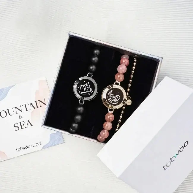 Soulmate Svart agat & Rosa persisk jade | Toucharmband
