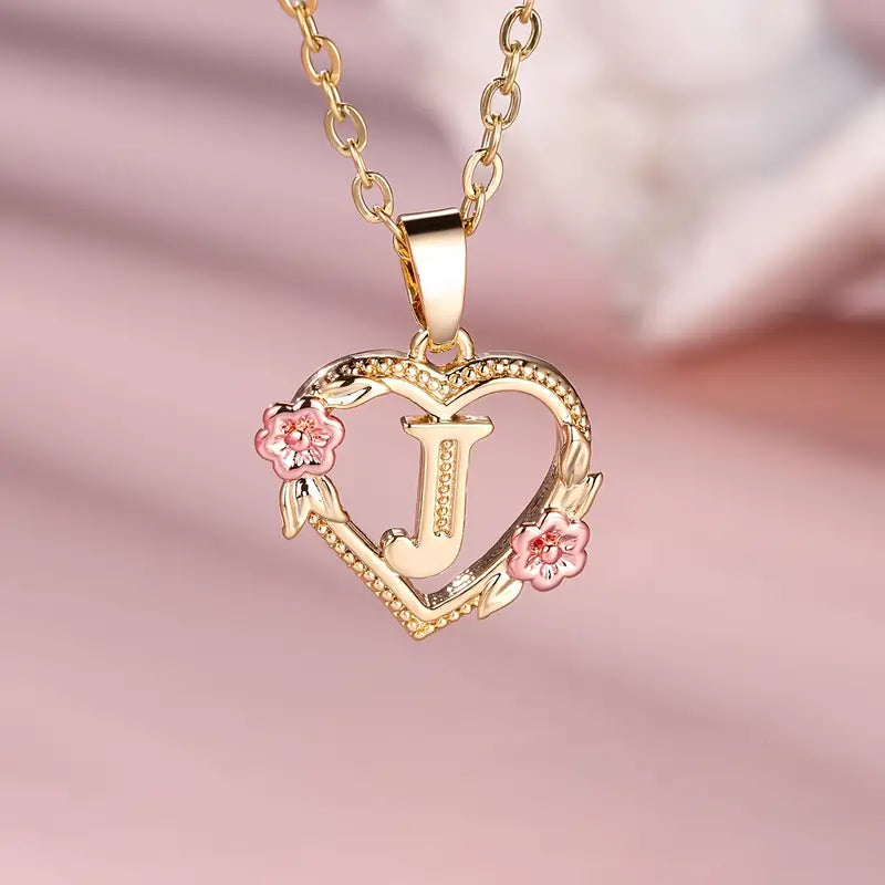Unikt Hjärt-Halsband med personlig initial