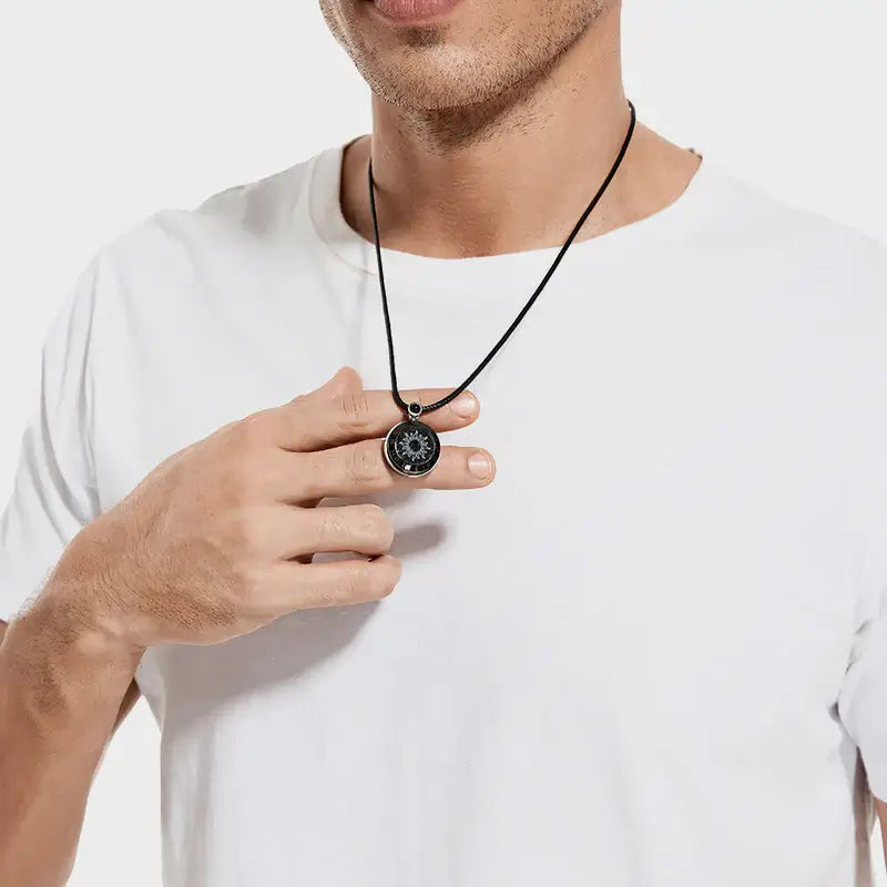 Naturlig agat Svart & Silver | TouchHalsband