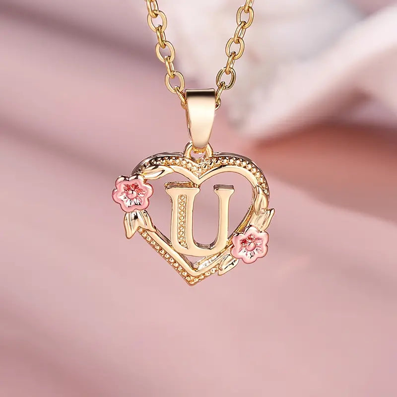Unikt Hjärt-Halsband med personlig initial
