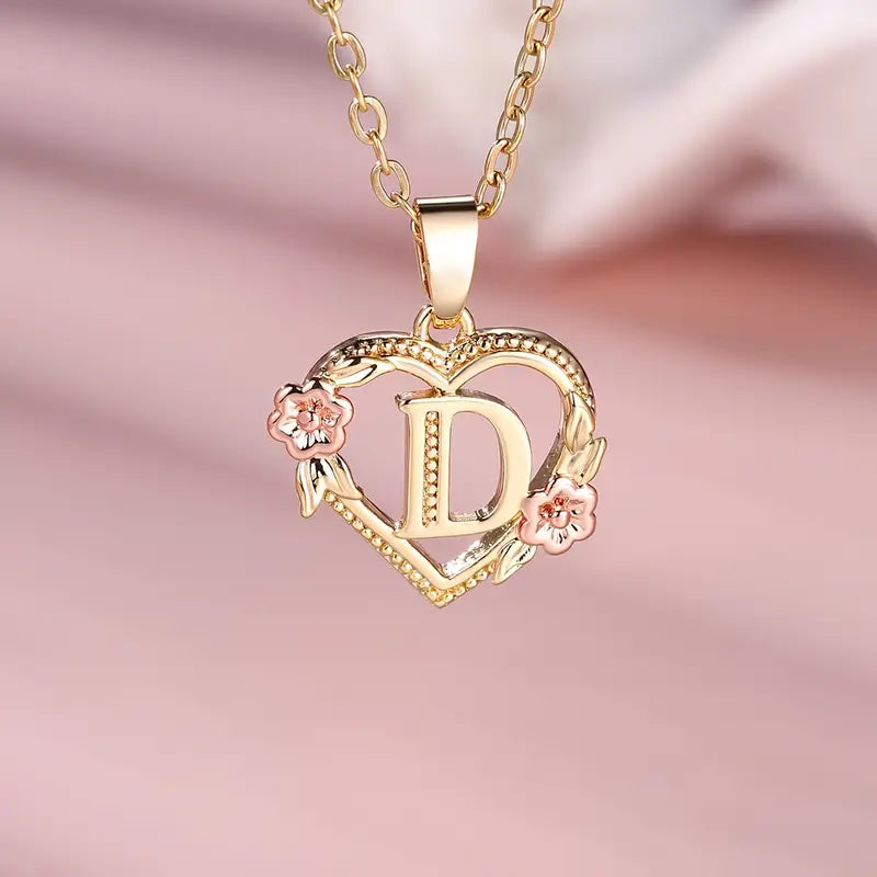Unikt Hjärt-Halsband med personlig initial