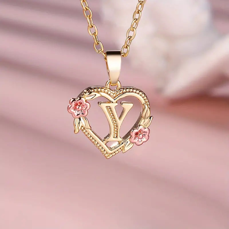 Unikt Hjärt-Halsband med personlig initial