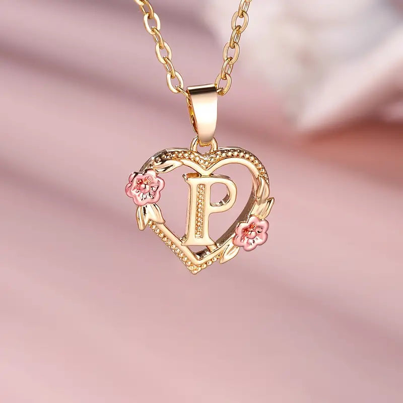 Unikt Hjärt-Halsband med personlig initial