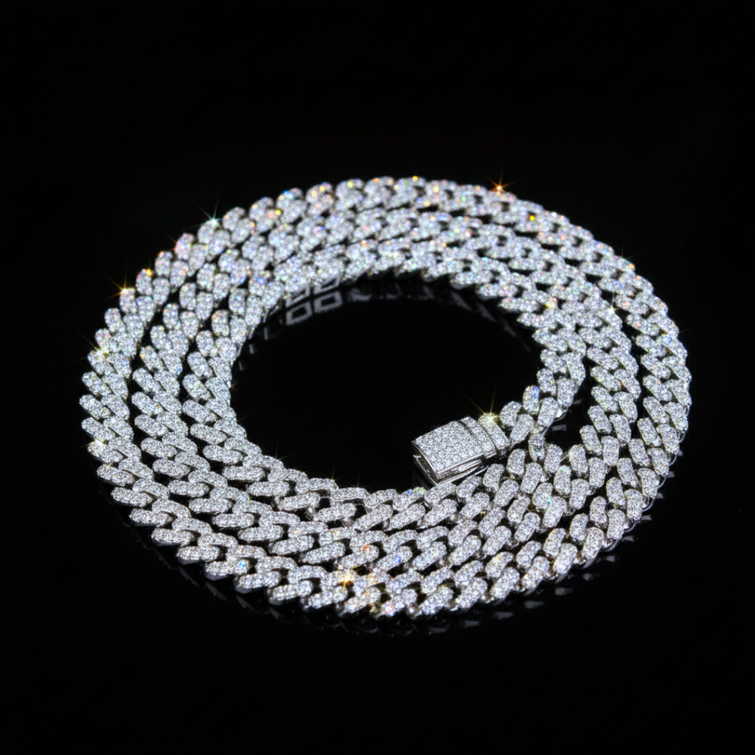 ROYALS ICE VVS1 White Gold Cuban