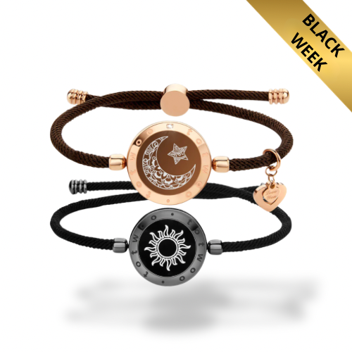 Milan Rope svart & roségull | Touch-armbånd