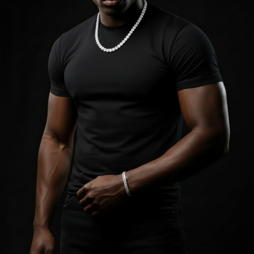 ROYAL ICE VVS1 18K White Gold Cuban