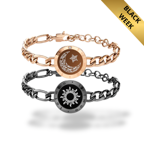 Figaro Chain svart & roségull | Touch-armbånd