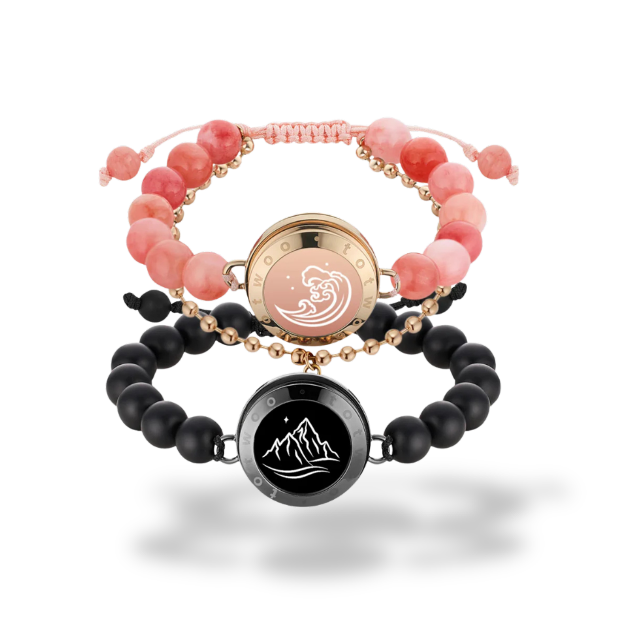 Soulmate Svart agat & Rosa persisk jade | Toucharmband