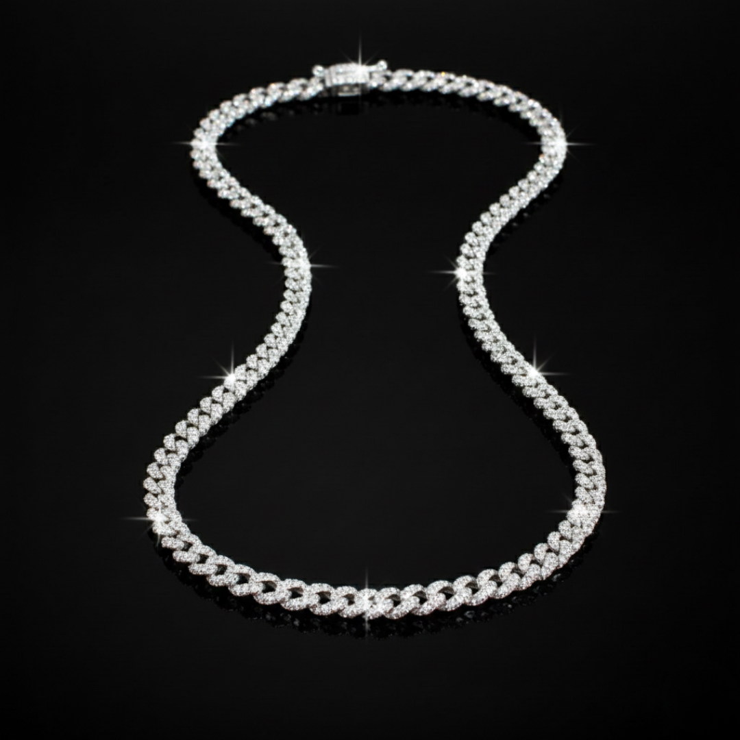 ROYALS ICE VVS1 18K White Gold Cuban