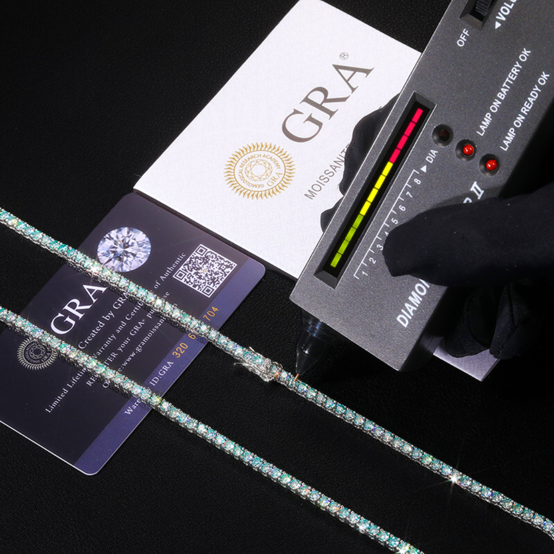 PURECUT ICE GREEN VVS1 18K White Gold Tennis