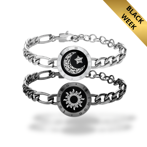 Figaro Chain svart & sølv | Touch-armbånd