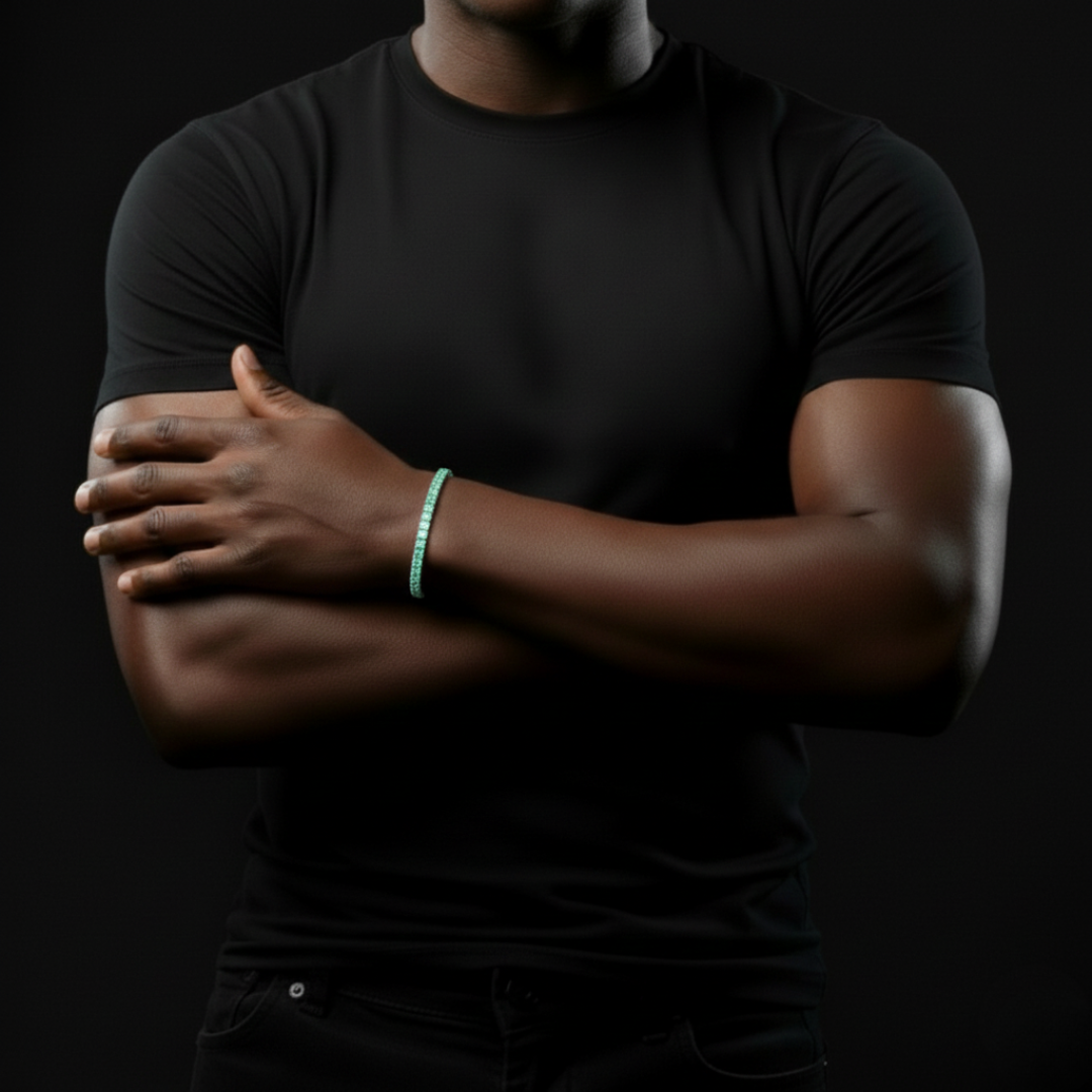 PURECUT ICE GREEN VVS1 18K White Gold Tennis