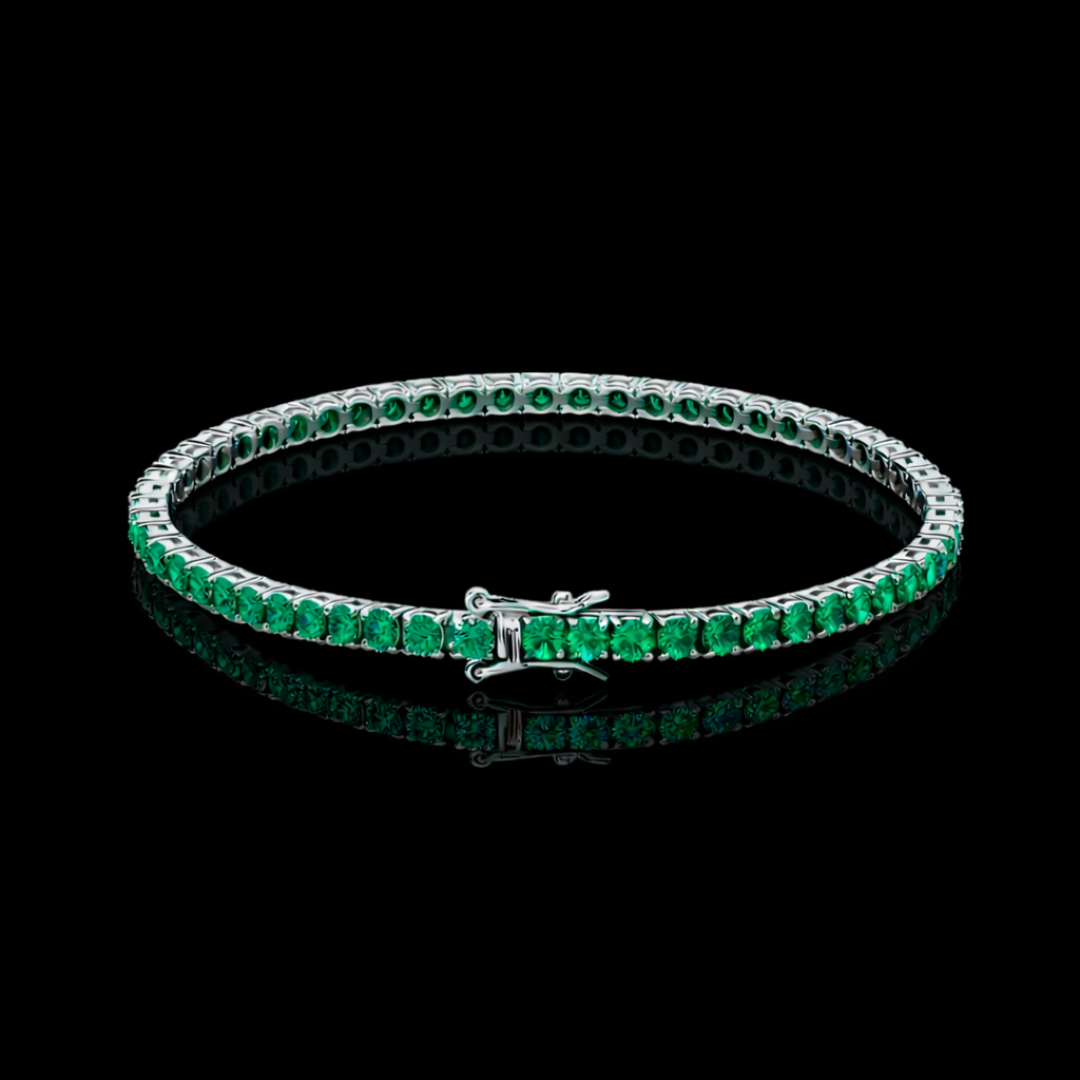 PURECUT ICE GREEN VVS1 18K White Gold Tennis